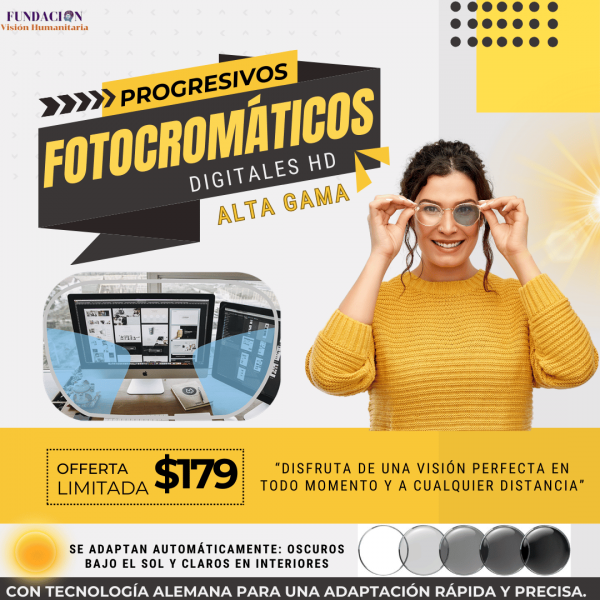 Promoción lentes progresivos fotocromáticos alta gama